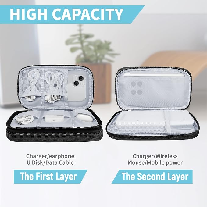 Electronics Organizer Travel Case, Electronic Accessories Storage Bag, Portable - Image 5