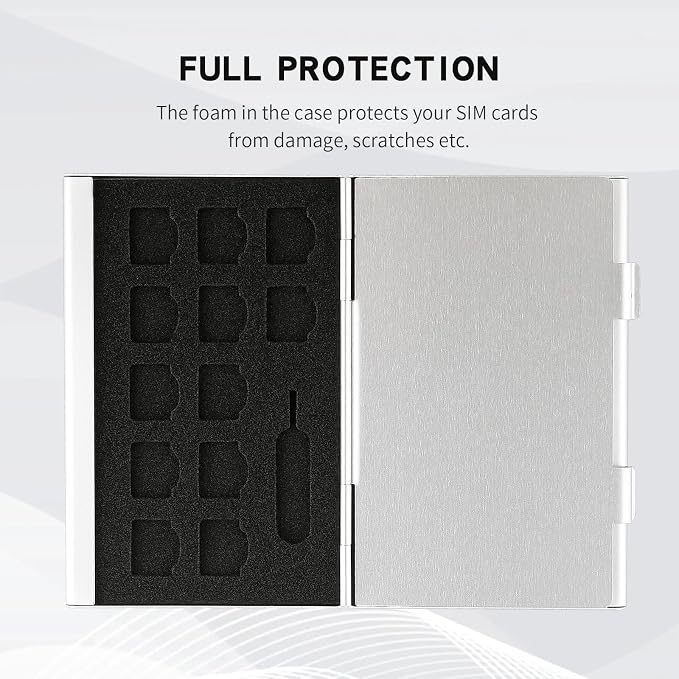 Aluminum SIM Card Case, 26Slots Ultrathin SIM Card Holder, Fit - Image 4