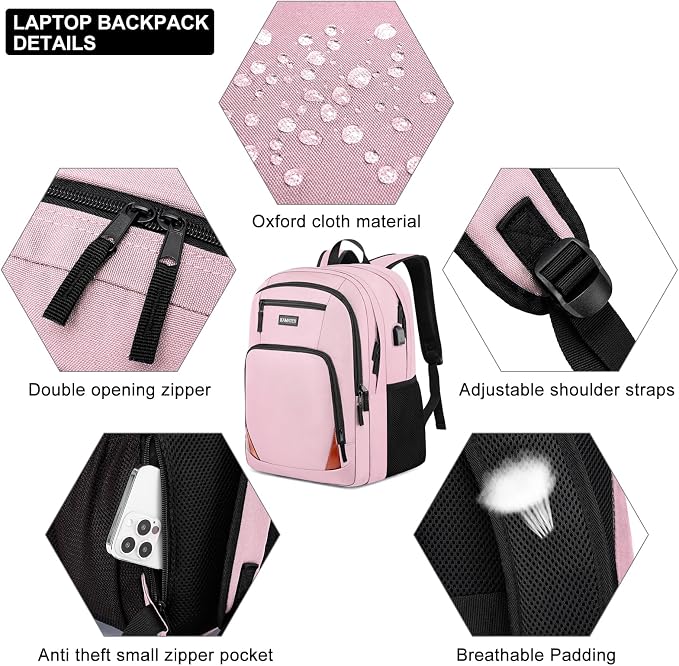 Pink Backpack for School, School BackPack for Teens, Boys and Girls, - Image 5