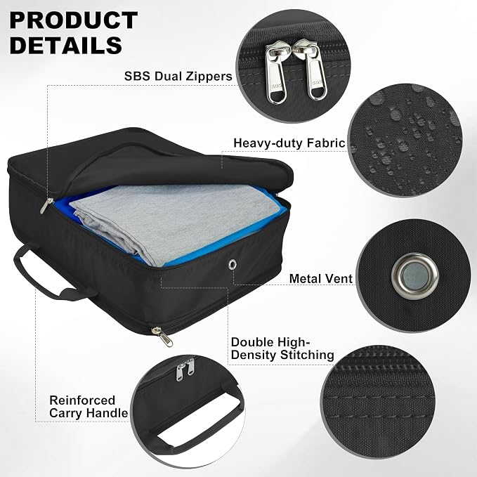 Compression Packing Cubes for Travel Essentials, 2 Pack Expandable Travel Cubes - Image 3