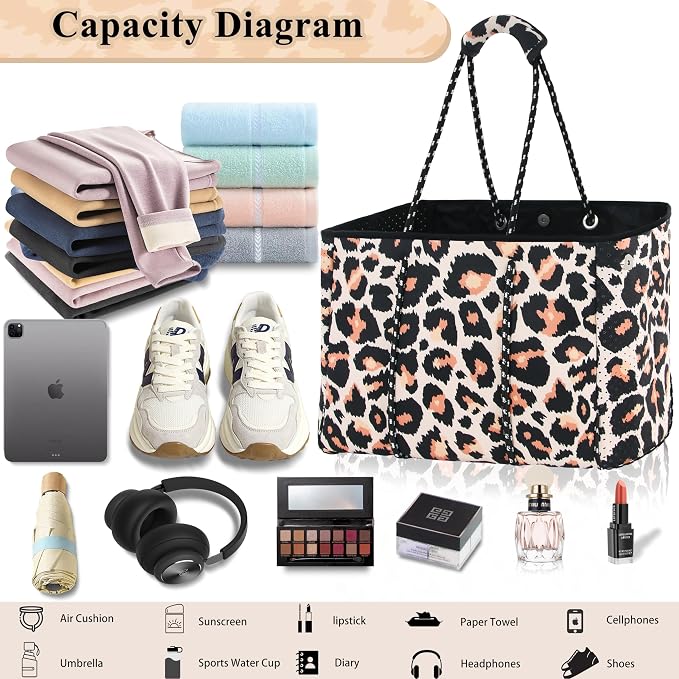QOGiR Neoprene Multipurpose Beach Bag Tote - Image 5