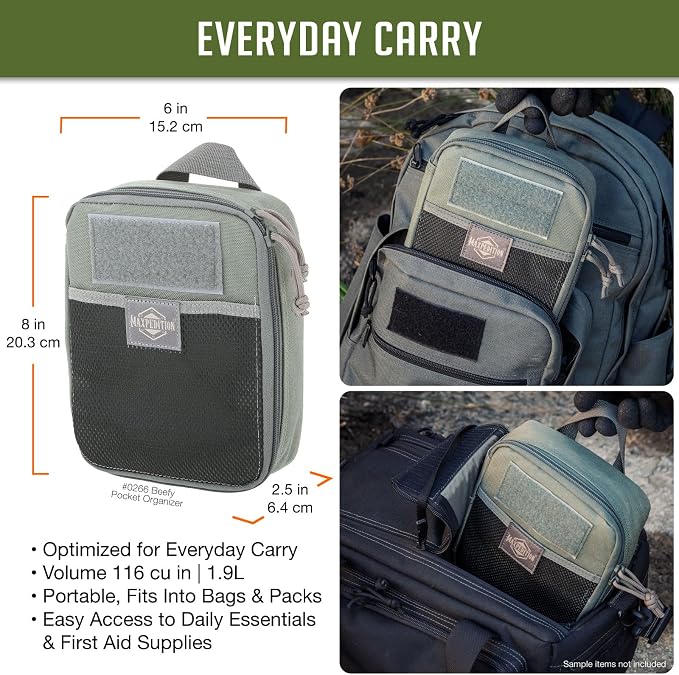 MAXPEDITION Beefy Pocket Organizer, MOLLE-Compatible, 1000D Nylon Tactical Pouch - Image 2
