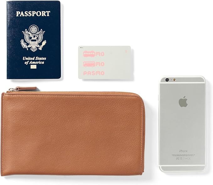 Leatherology Cognac Slim Zip Travel Wallet - Image 5