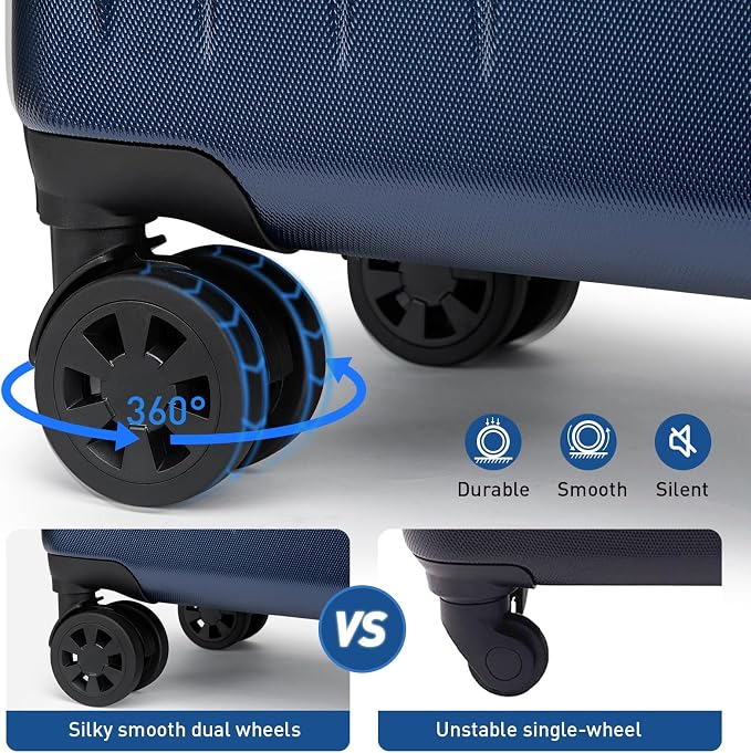 KYME Suitcase Hardshell With Double Spinner Wheels, PC+ABS TSA Lock Travel - Image 9