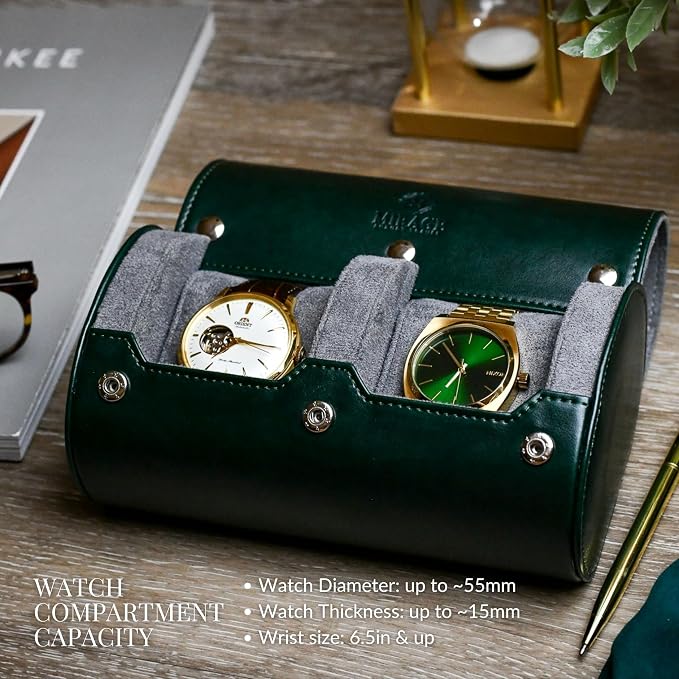 2 Watch Travel Case for Men- Watch Roll Holder and Display - Image 2