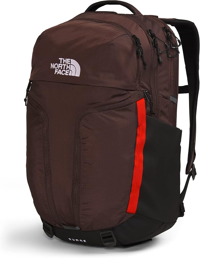 The North Face Surge Commuter Laptop Backpack, Coal Brown/Fiery Red/TNF Black - Image 2