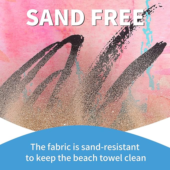 2 Pack Lightweight Thin Beach Towel Oversized 71"x32" Big Extra Large - Image 5