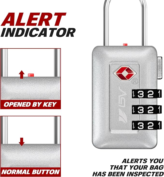 BV TSA Accepted Luggage Travel Lock, Set-Your-Own Combination Lock - Image 2