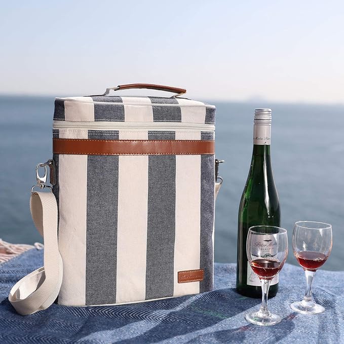 Zormy 3 Bottle Insulated Wine Tote Cooler Bag, Portable Carrier - Image 5