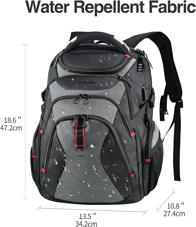 KROSER Travel Laptop Backpack 17.3 Inch XL Computer Backpack - Image 2