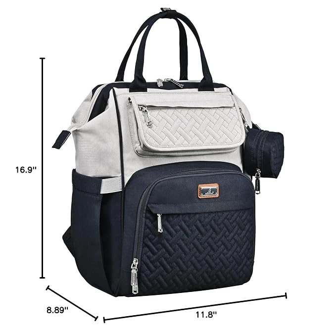 BabbleRoo Diaper Bag Backpack, Unisex Stylish Travel Back Pack Nappy - Image 9