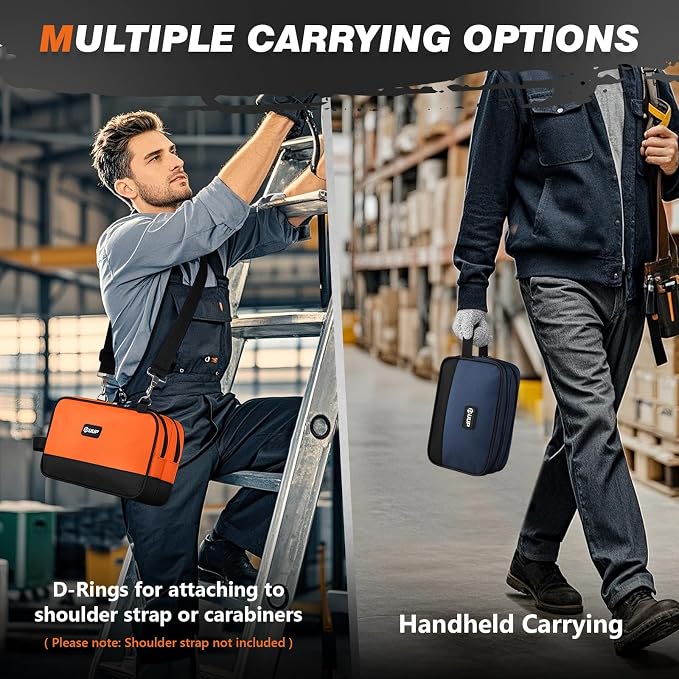 Small Tool Bag 2 Pack, Zipper Tool Pouch Two Compartments, 10 12 inch Utility - Image 5