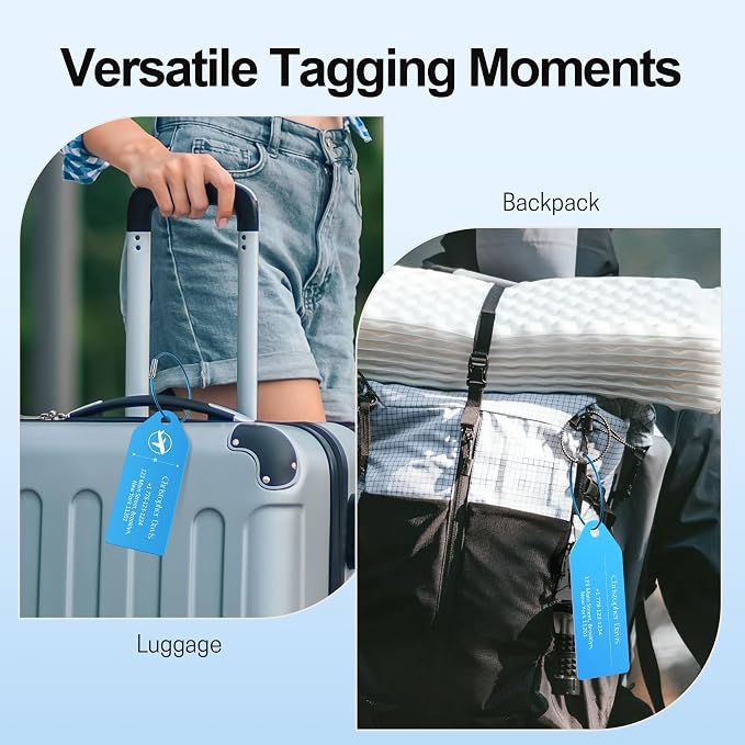 4 PCS Personalized Metal Luggage Tag – Personalized Engraved Suitcase Tag - Image 7