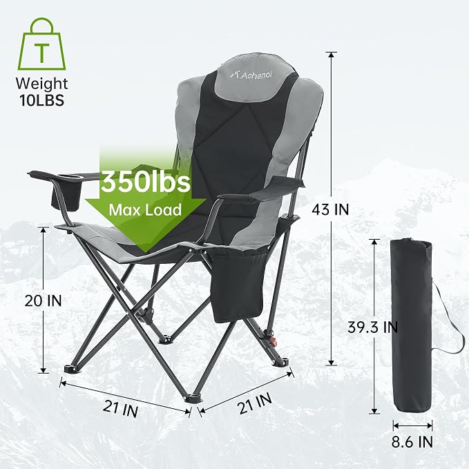Camping Chairs, Portable 2 Pack Camp Chairs - Image 3