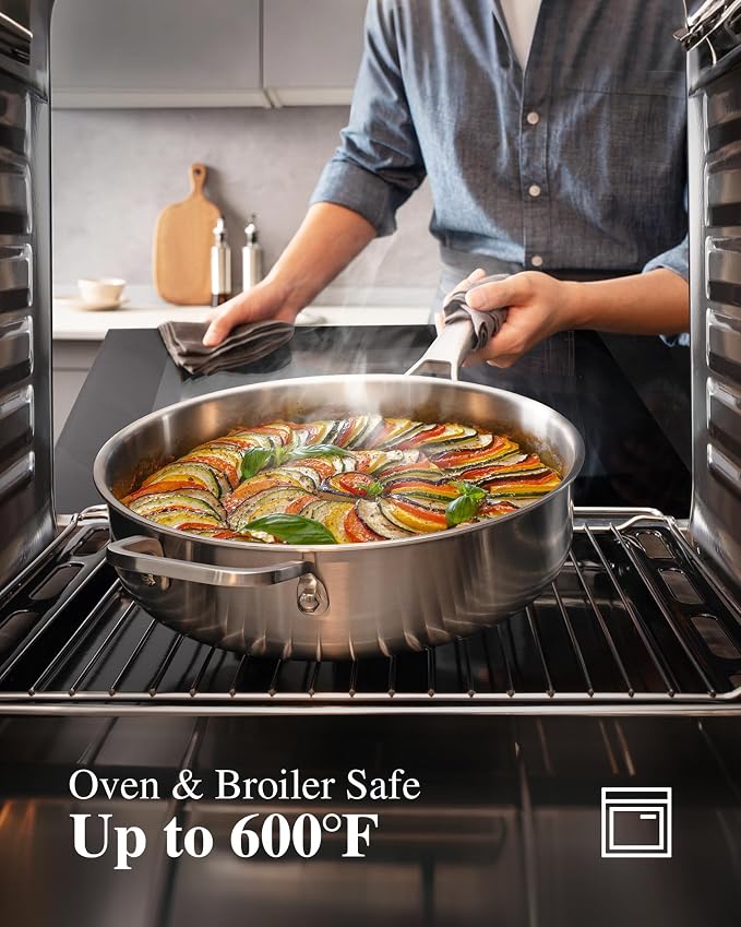 Stainless Steel Cookware Set, Tir-Ply Pots and Pans Set, PFOA Free, Frying Pans - Image 7