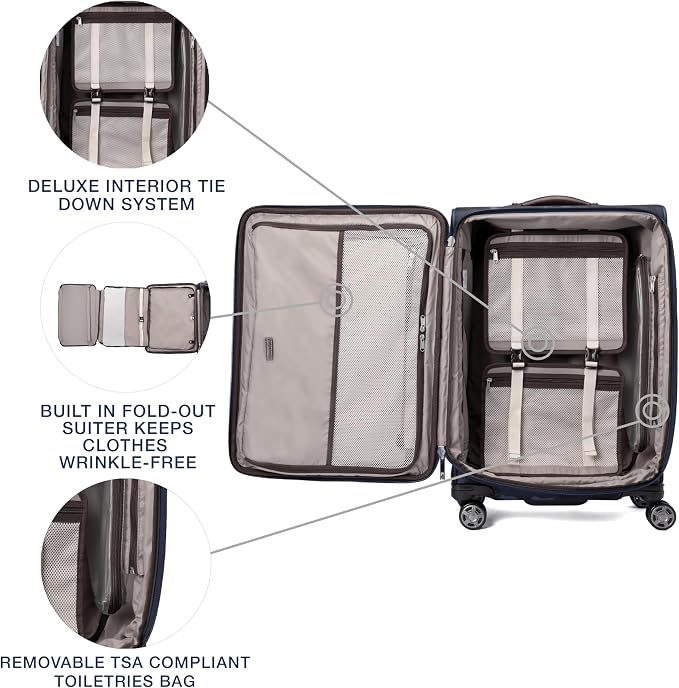 Travelpro Platinum Elite Softside Expandable Checked Luggage, 8 Wheel Spinner - Image 6