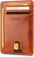 Buffway Slim Minimalist Front Pocket RFID Blocking Leather Wallets by Buffway