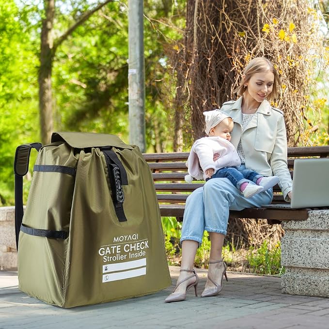 MOYAQI Stroller Travel Bag for Airplane, Gate Check Bag Backpack - Image 2