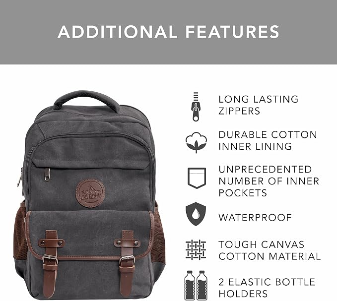Ama Dablam Premium Original Canvas Backpack/ 17”Laptop/XL-30L/ Many Pockets | - Image 2