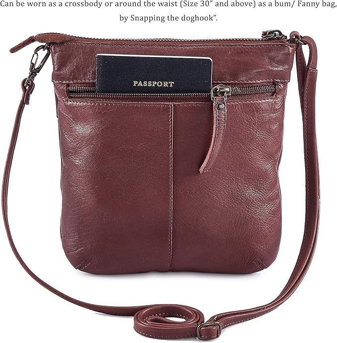 Crossbody Sling Bag for Women Small Real Leather Purse Vintage Travel Crossover - Image 5