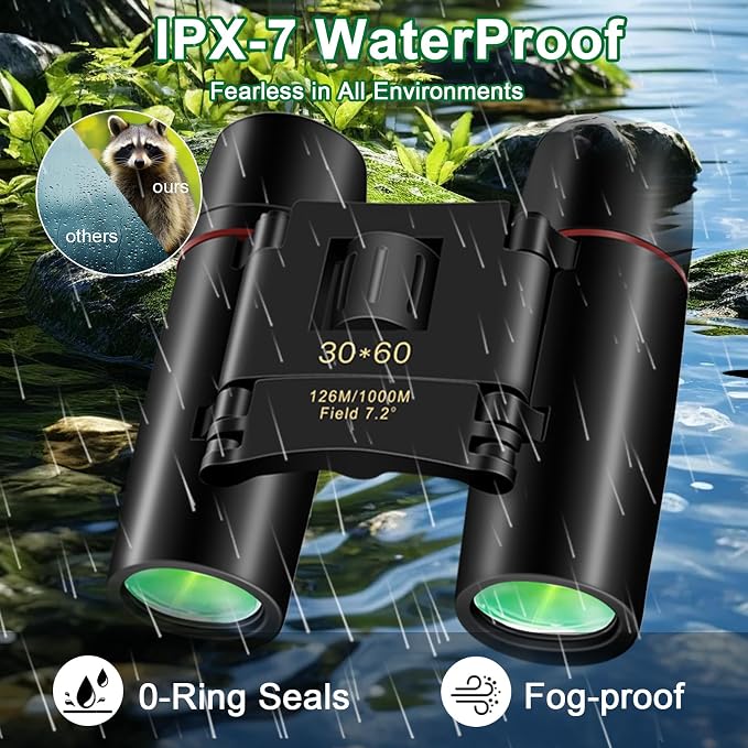 30x60 Binoculars for Adults and Kids, BAK4 Prism Waterproof Lightweight - Image 6