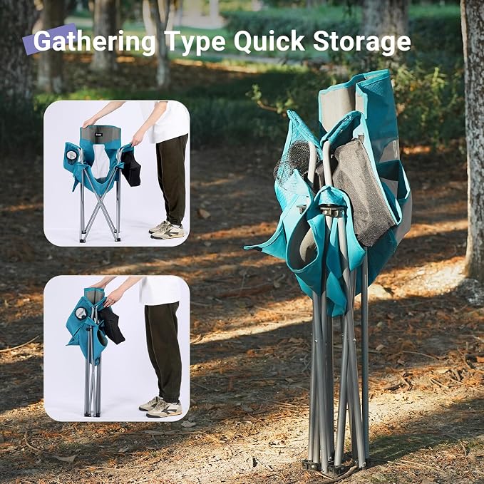 Camping Folding Chair Outdoor Lawn Portable Lightweight Camp Folding Chairs - Image 7