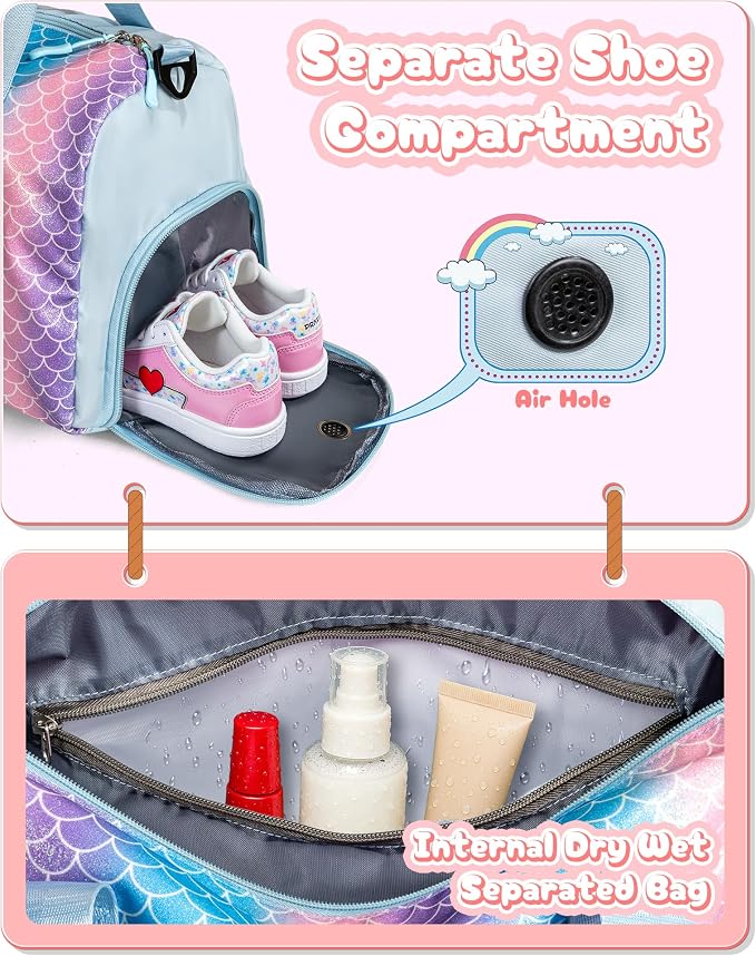 6 7 8 9 10 Year Old Girls Birthday Gift-Girl Gym Bag - Image 7