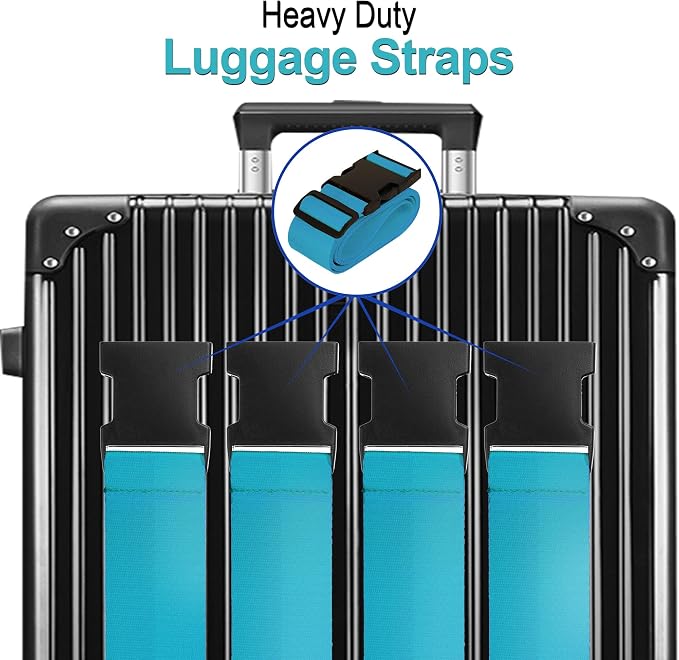Luggage Straps for Suitcases TSA Approved Travel Belt 4 Pack by Chelmon - Image 3
