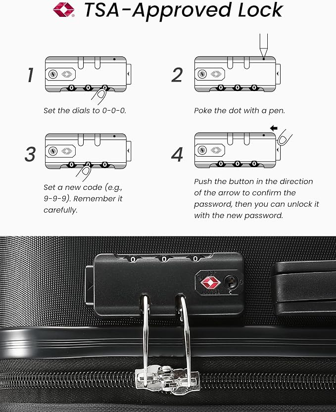 Luggage Sets 3 Piece, Expandable Hardside Suitcases - Image 5