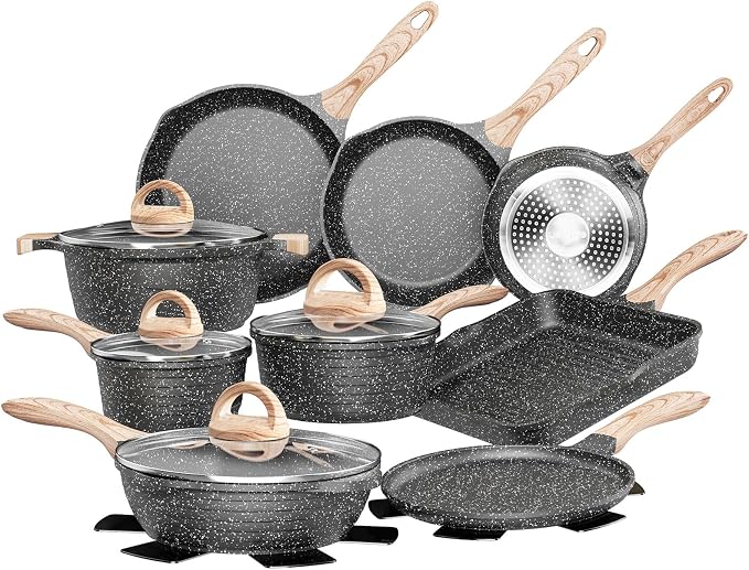 JEETEE Pots and Pans Set Non Stick 23pcs, Healthy Kitchen Cookware Sets - Image 9