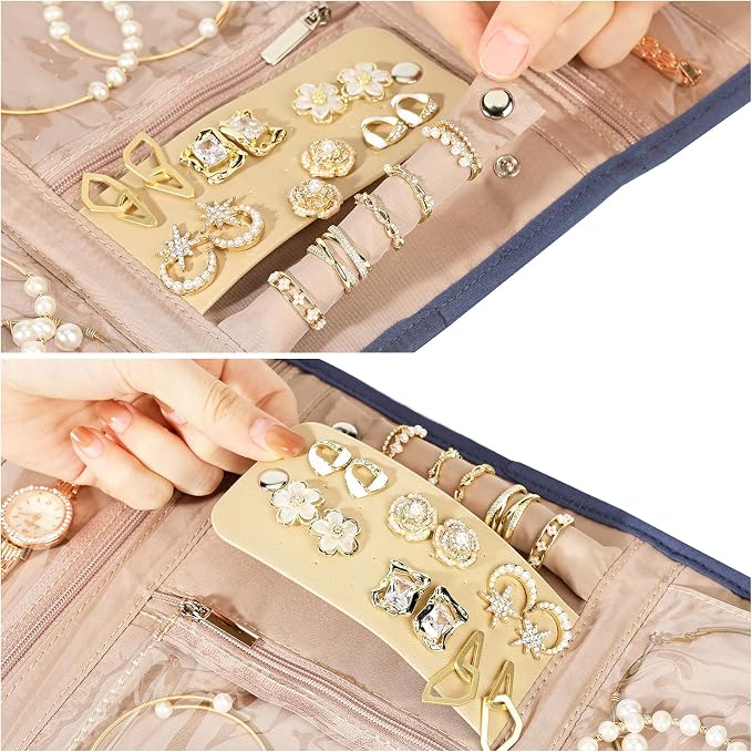 BELALIFE Travel Jewelry Case Organizer, Foldable Storage Roll - Image 3