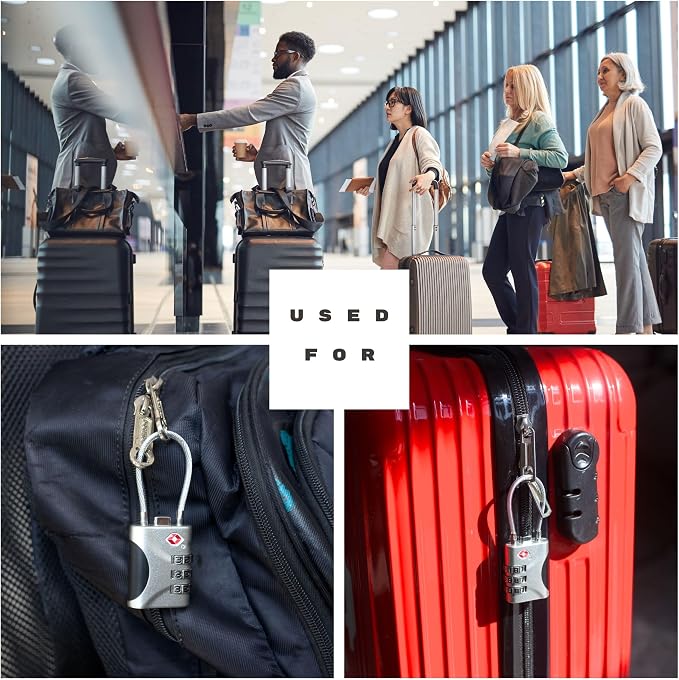 Travel Luggage Locks TSA Approved, Small Combination Padlock - Image 6