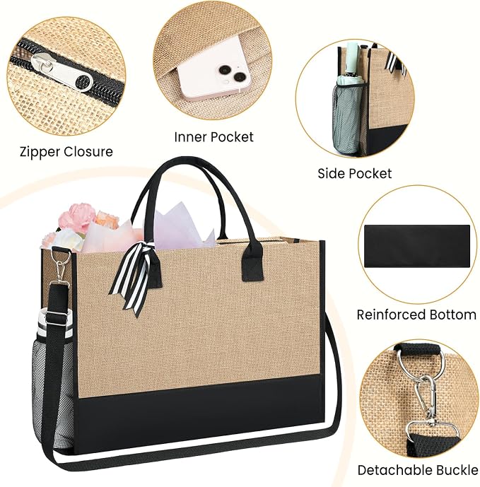 BAGAIL Initial Tote Bag, Personalized Birthday Gifts - Image 6