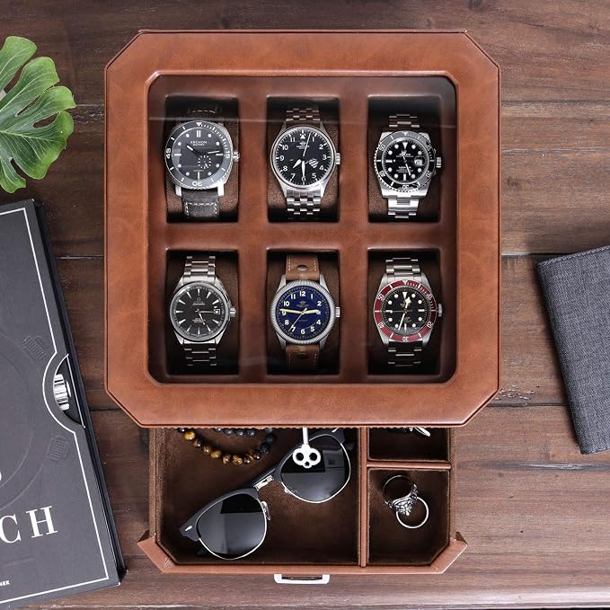 ROTHWELL 6 Slot Leather Watch Box - Image 4
