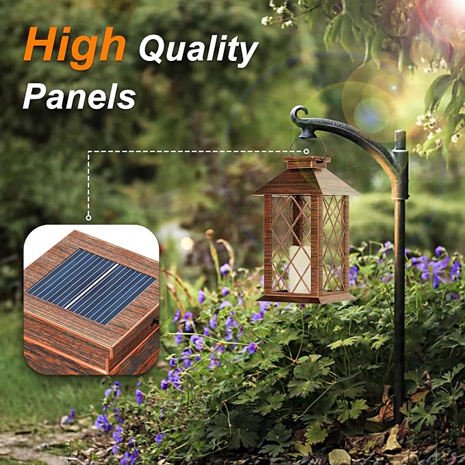 Solar Lanterns Outdoor, Waterproof Garden Hanging Lanterns, Vintage Lantern - Image 4