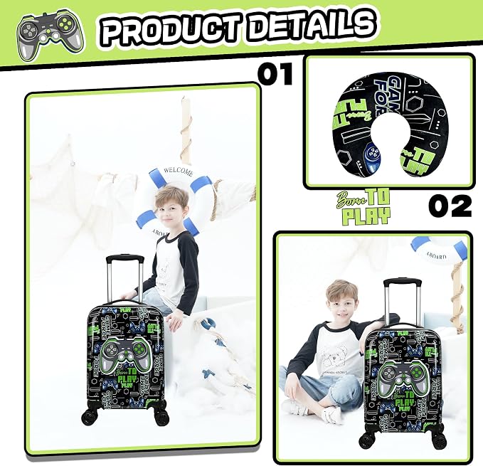 Kid’s Luggage Set 5 Piece Suitcase Set 16’’ Hardside Luggage - Image 4