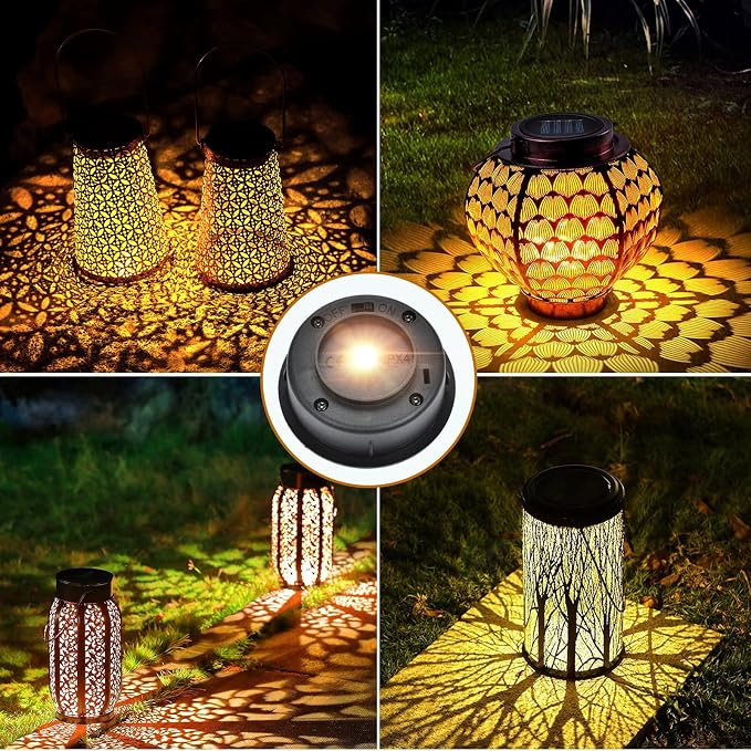 ELUTENG Solar Light Replacement Top 4 Pack LED Solar Lantern Light Lids Outdoor - Image 7