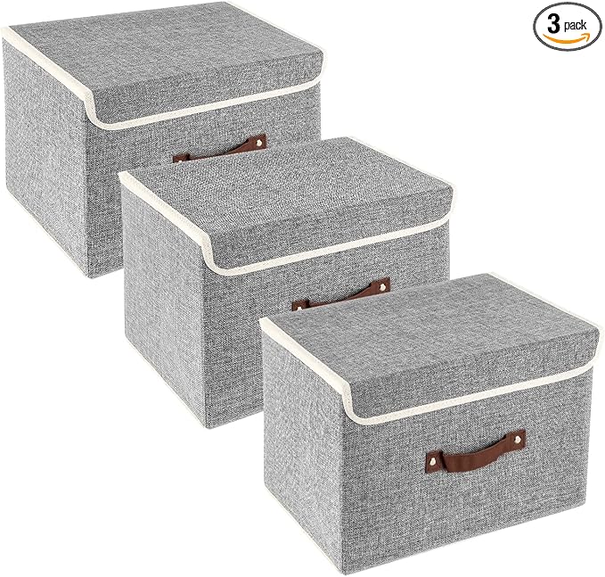 TYEERS Collapsible Storage Boxes, Washable Fabric Storage Bins by StorageOrganization