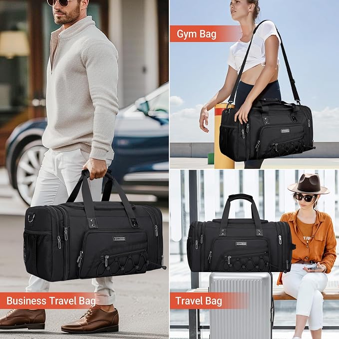 WITZMAN Duffle Bag for Men Nylon Large Gym Weekender Bag - Image 2