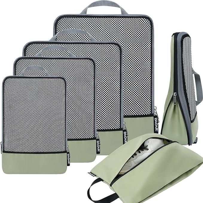 BAGAIL 4 Set/6 Set/8 Set Compression Packing Cubes Travel Accessories by BAGAIL