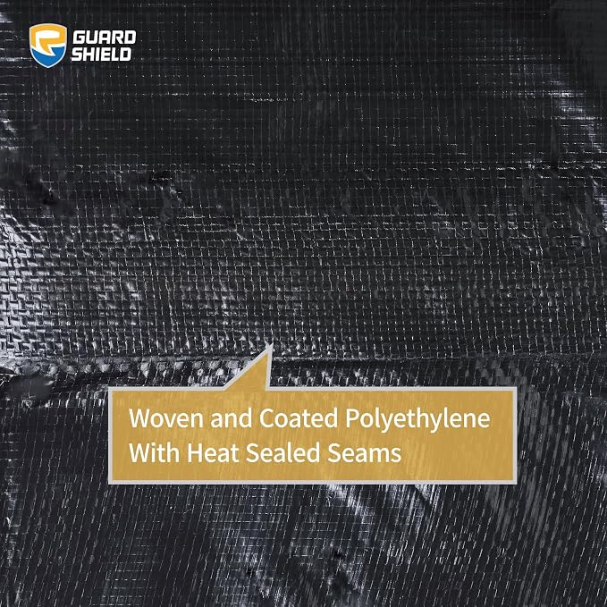 GUARD SHIELD Black Tarp 16x20 Feet Waterproof Tarps Lightweight Camping Tarp - Image 4