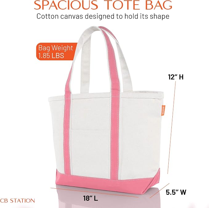 CB STATION Medium Classic Canvas Tote Bag - Image 4