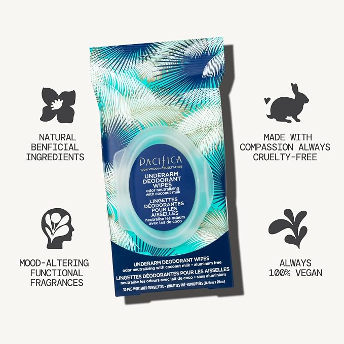 Pacifica Beauty Coconut Milk & Essential Oils Underarm Deodorant Wipes - Image 6