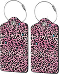 Pink Leopard Print Luggage Tags by Unknown