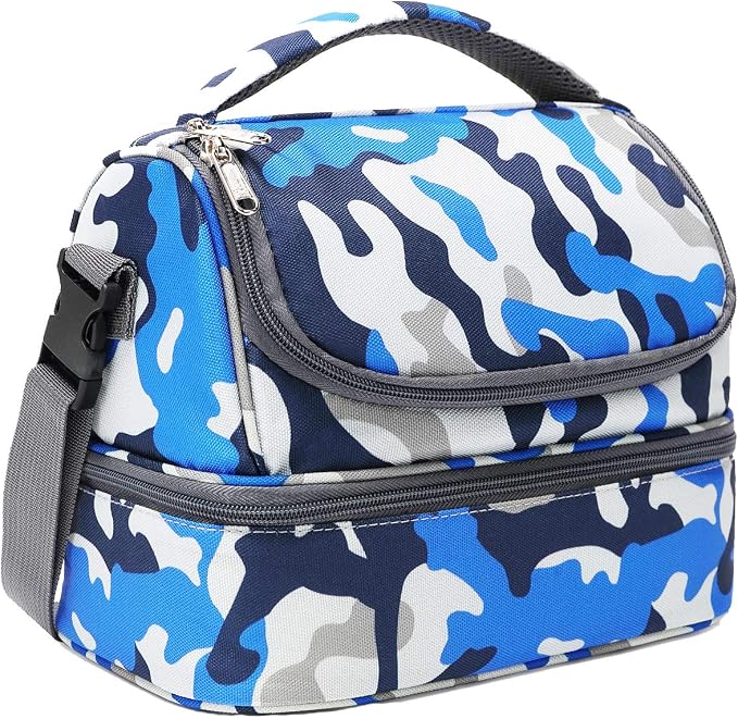 FlowFly Kids Double Decker Cooler Insulated Lunch Bag Large Tote by FlowFly