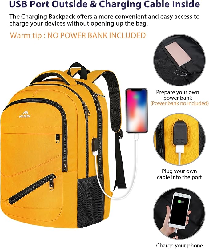 MATEIN 17 Inch Travel Backpack, Water Resistant Commute Work Carryon Bag - Image 4