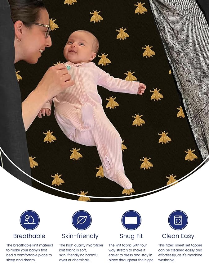 TotAha Premium Soft Pack n Play Sheets, Super Stretchy Jersey Knit Mini Crib - Image 2