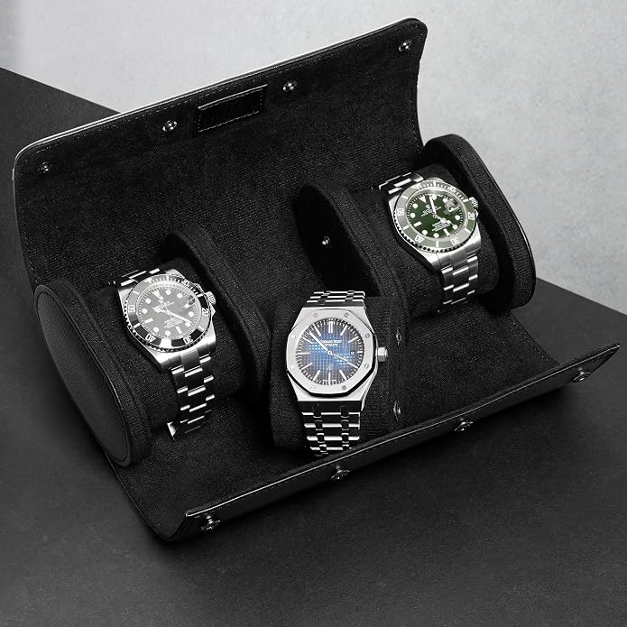 MOZSLY Watch Roll Travel Case 3 Slots Portable Box - Image 9