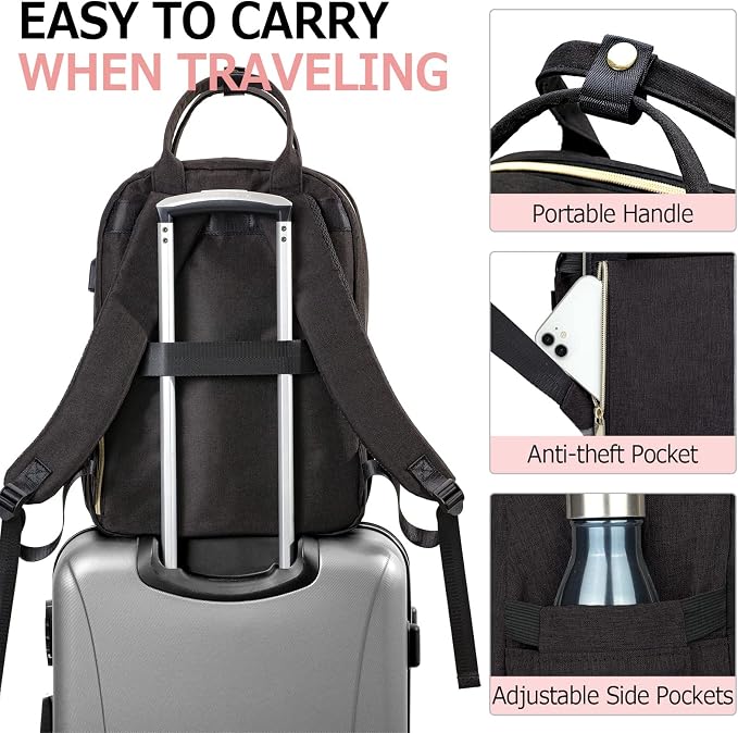 Travel Laptop Backpack for Women, School Backpack for Teens, 15.6 Inch Work - Image 5