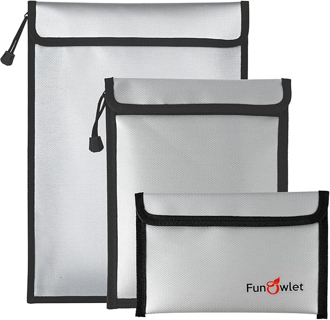 FunOwlet Fireproof Waterproof Document Bag, Fire and Water Resistant Safe by FunOwlet